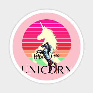 UNICORN, wild & free (with rearing horse) Magnet